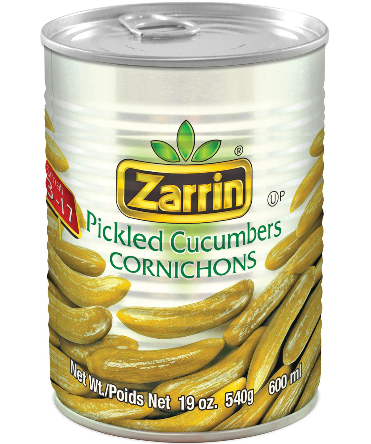 Zarrin Pickled Cucumbers 13–17 in tin – Mediterranean pickles Zarrin Pickled Cucumbers 13–17 in tin – Mediterranean pickles