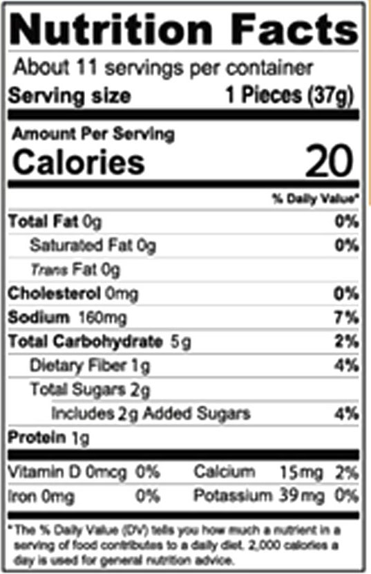 Zarrin Pickled Bulb Garlic In Glass Jar Nutrition Facts