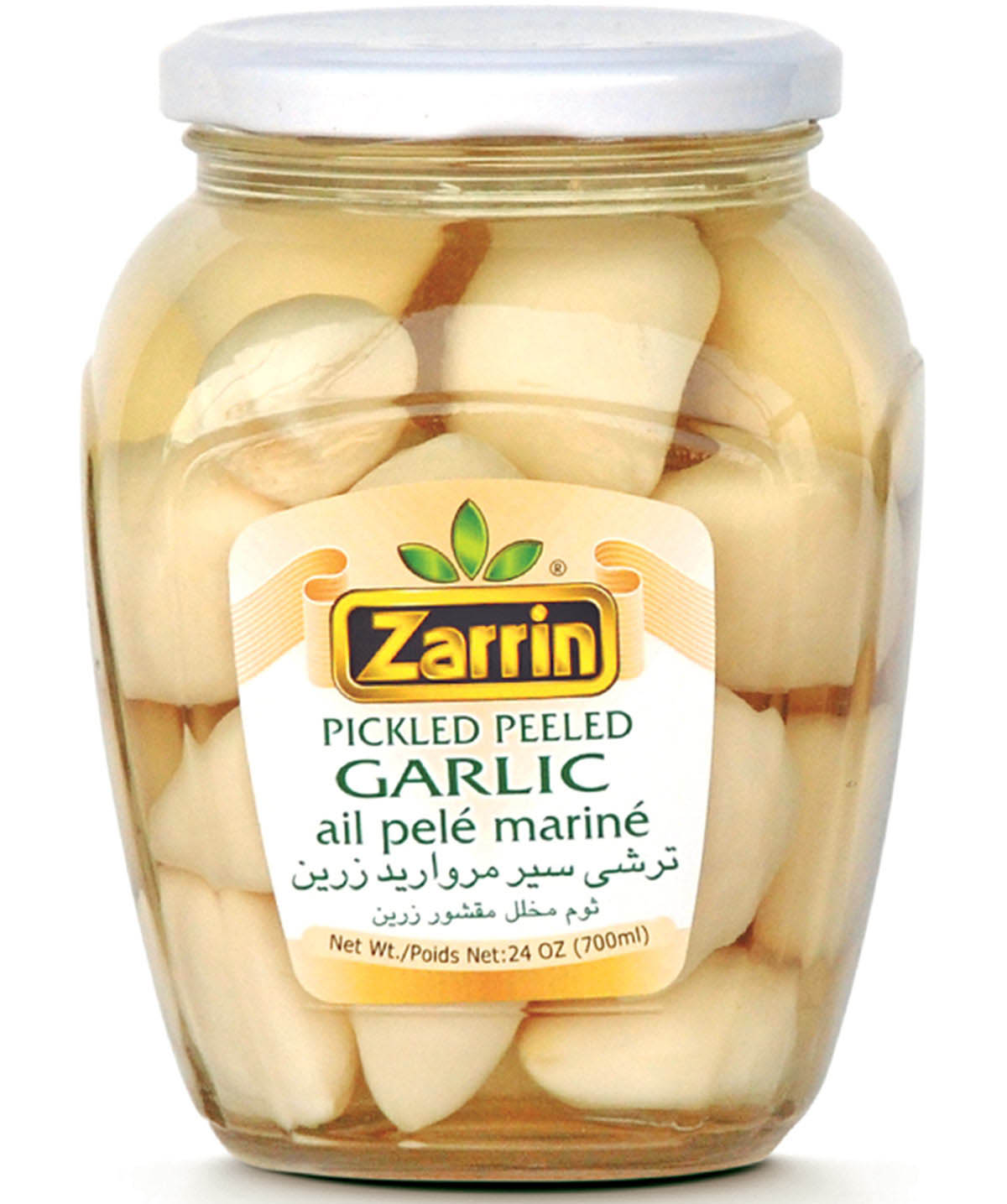 Zarrin Pickled Peeled Garlic In Glass Jar Zarrin Pickled Peeled Garlic In Glass Jar