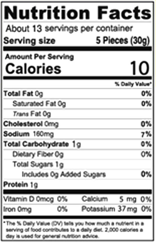 Zarrin Pickled Peeled Garlic In Glass Jar Nutrition Facts