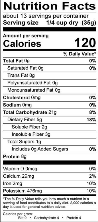 Zarrin Organic Dark Red Kidney Beans Nutrition Facts Zarrin Organic Dark Red Kidney Beans Nutrition Facts